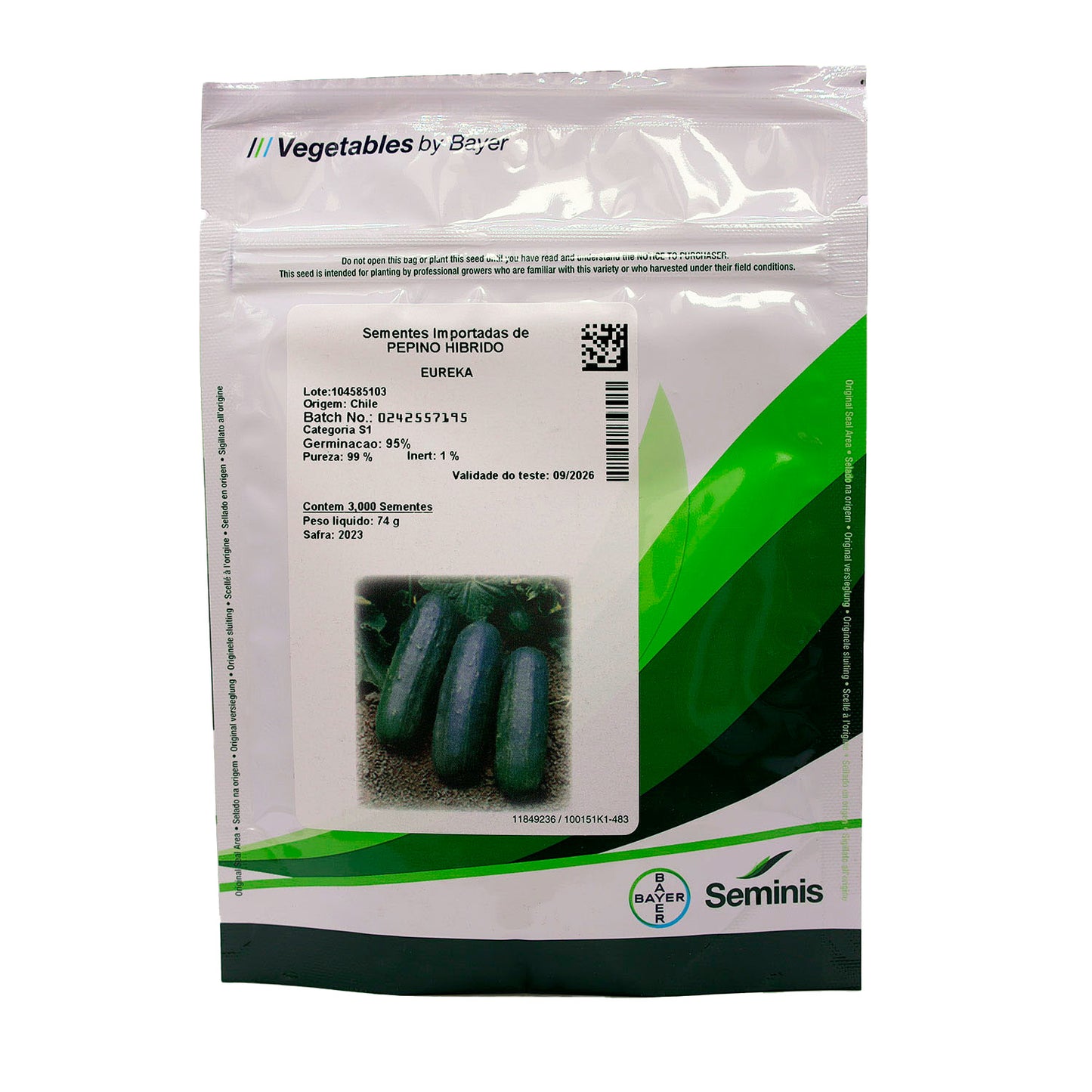 Pepino Híbrido Caipira Escuro Eureka - 3.000 sementes